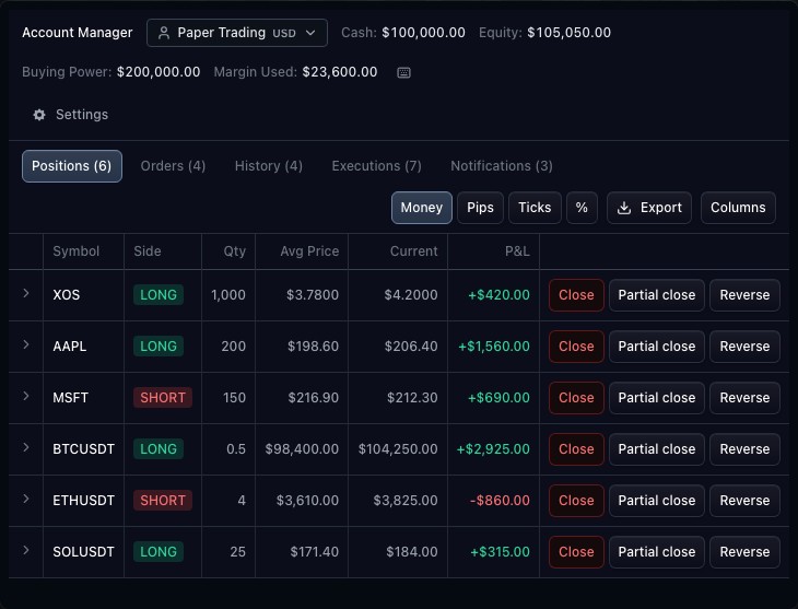 TradeScript Account Manager preview
