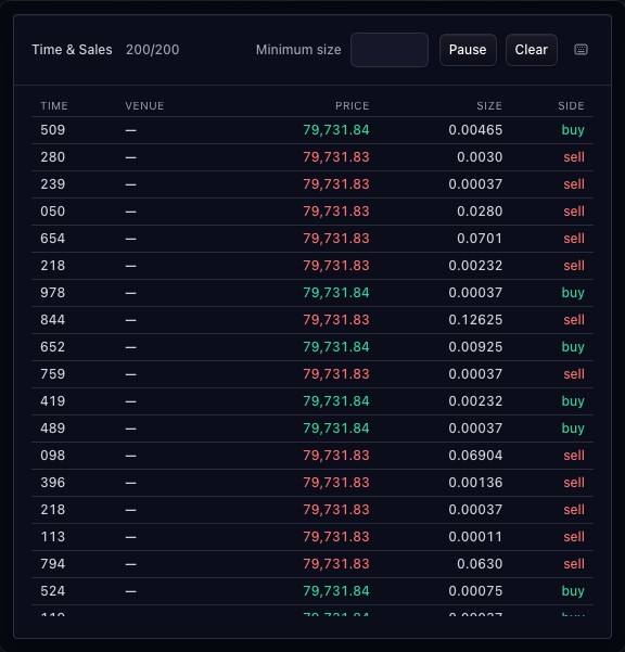 TradeScript Time & Sales preview
