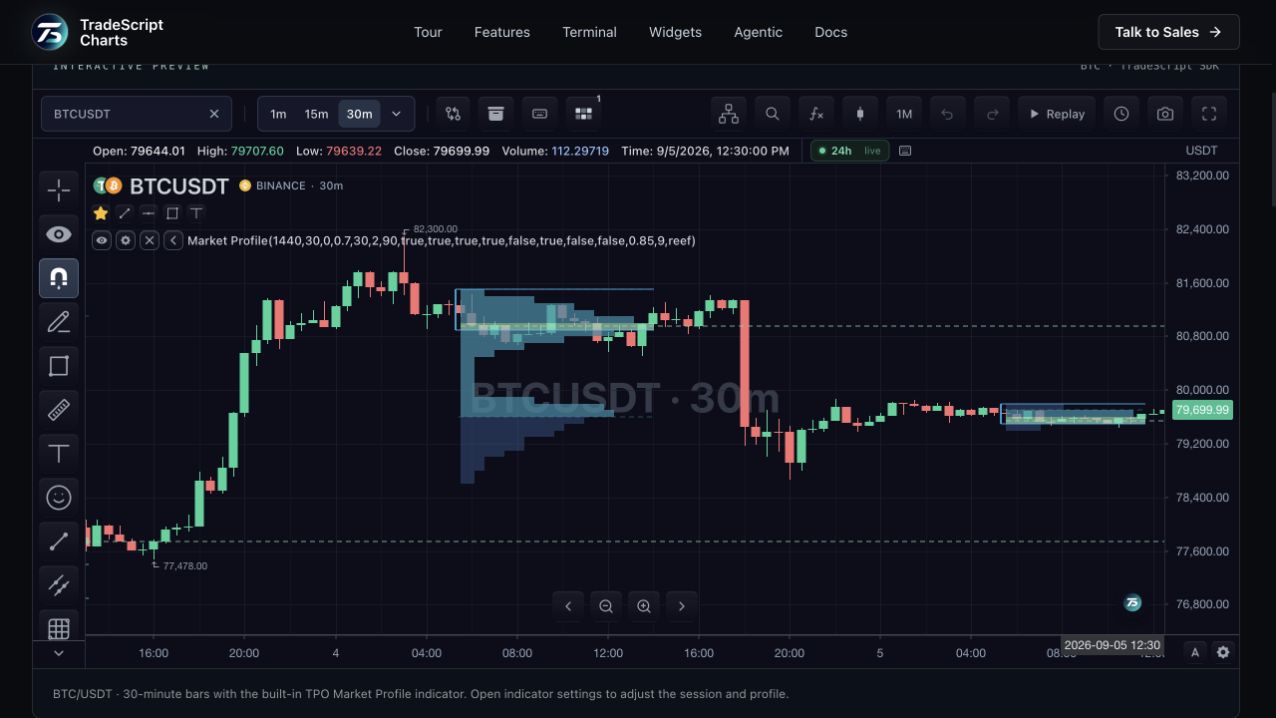 TradeScript TPO market profile preview